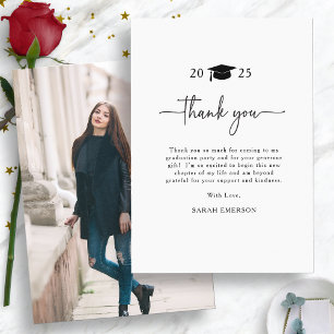 Cartão De Agradecimento Graduado Elegante