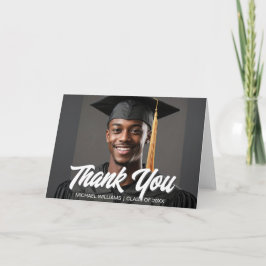 Cartão De Agradecimento Graduate Photo Bold Script Overlay Graduation