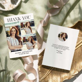 Cartão De Agradecimento Graduation Thank you Photo Collage Modern Class