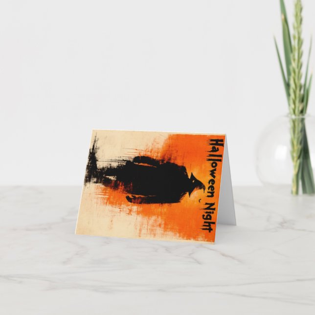 Cartão De Agradecimento Gráfico de Halloween - Vibes Poster dos anos 60 (Frente)