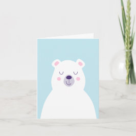 Cartão De Agradecimento Gráfico de natal de urso polar branco-agudo