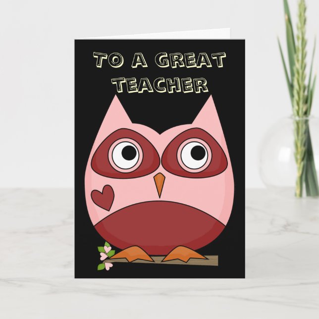 Cartão De Agradecimento Grande obrigado do professor você (Frente)