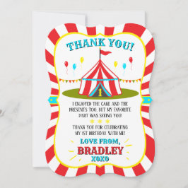 Cartão De Agradecimento Grande primeiro aniversario de Carnaval de Circo S