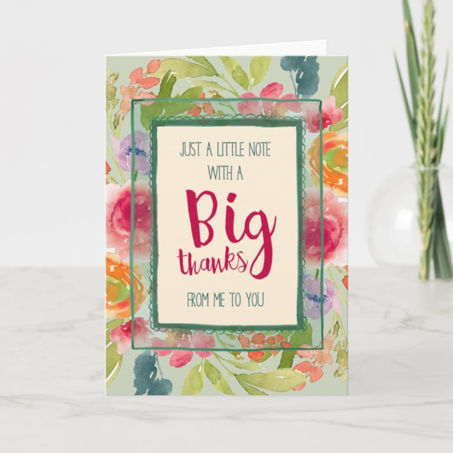 Cartão De Agradecimento Grandes Obrigados (Frente)