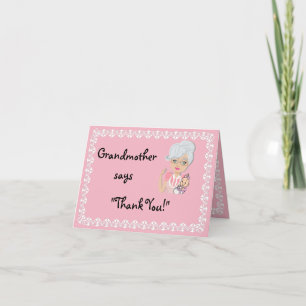 Cartão De Agradecimento Grandmother Baby Shower Gift Thank You Card
