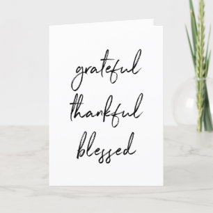 Cartão De Agradecimento Grateful Thankful Blessed   Handwritten Script