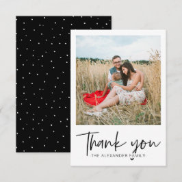 Cartão De Agradecimento Gratidão em Roteiro de Foto Preto e Branco Pontos 