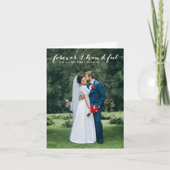 Cartão De Agradecimento Gratidão Eterna Letra à Mão Vertical Obrigado (Frente)