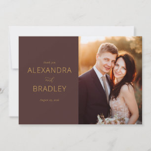 Cartão De Agradecimento Gratidão Marrom Elegante