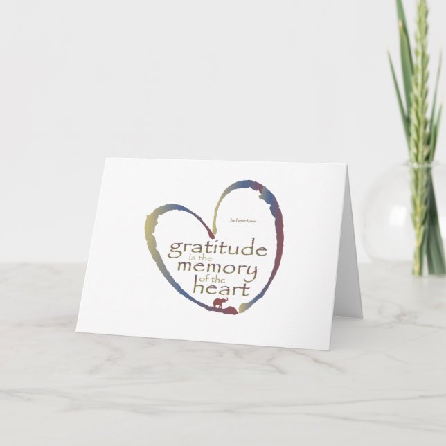 Cartão De Agradecimento "Gratidão - memória do coração" (Frente)