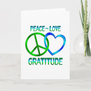 Cartão De Agradecimento GRATITUDE DE Paz E Amor