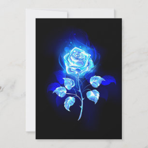 Cartão De Agradecimento Gravação de Rosa Azul