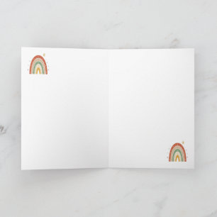 Cartão De Agradecimento Gravata com Padrão Arco-íris Boho