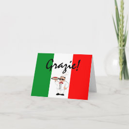 Cartão De Agradecimento Grazie agradece ao cozinheiro chefe italiano
