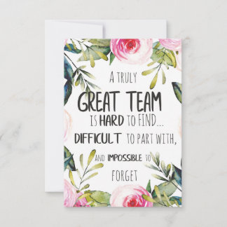 Cartão De Agradecimento Great Team thank you gift Amazing team quote