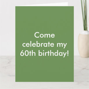 Cartão De Agradecimento Green 60th Birthday Celebration Invitation