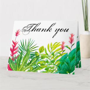 Cartão De Agradecimento Green and Red Leaves Obrigado