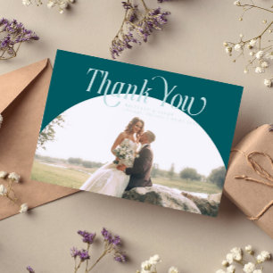 Cartão De Agradecimento Green Arch Wedding Obrigado