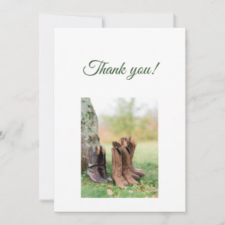 Cartão De Agradecimento Green Branches Flat Thank You Card