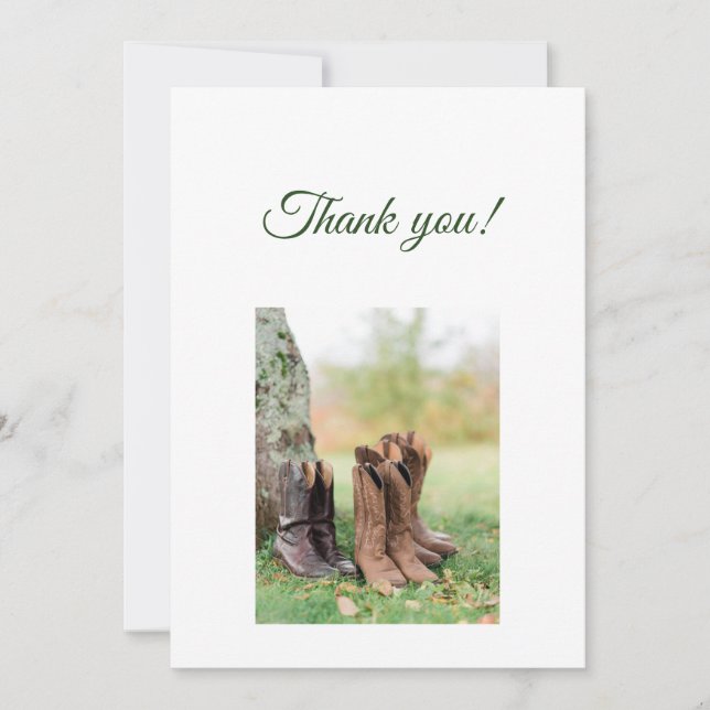 Cartão De Agradecimento Green Branches Flat Thank You Card (Frente)