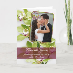 Cartão De Agradecimento Green Cymbidium Orchid Wedding Thank You Card