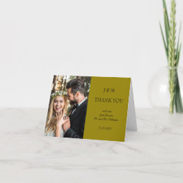 Cartão De Agradecimento Green Photo Wedding Thank YouFolded Thank You Card