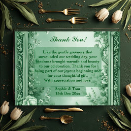 Cartão De Agradecimento Green Rococo Garden Grand Baroque Opulence Wedding