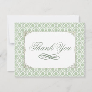 Cartão De Agradecimento Green Vintage Shabby Bridal Obrigado