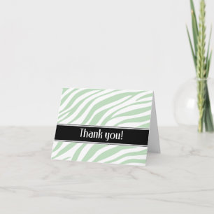 Cartão De Agradecimento Green Zebra Print Thank You card