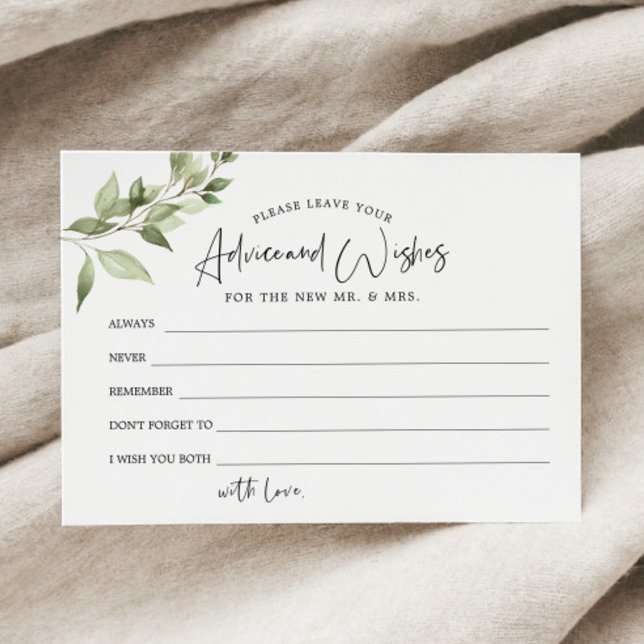 Cartão De Agradecimento Greenery Advice e Desejos para Sra. e Sra. Cards (Criador carregado)
