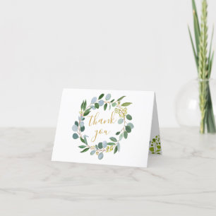 Cartão De Agradecimento Greenery, eucalyptus leaves Thank You card