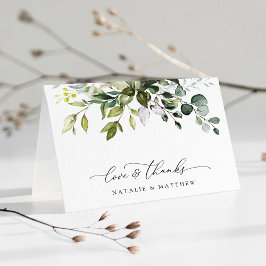 Cartão De Agradecimento Greenery, Eucalyptus Sai, Casamento Botânico