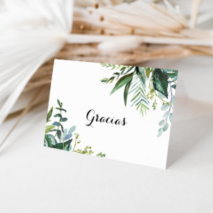 Cartão De Agradecimento Greenery Tropical Folding Gracias Card