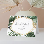 Cartão De Agradecimento Greenery Tropical Wedding<br><div class="desc">Modern Obrigado,  carta de casamento tropical verde.</div>