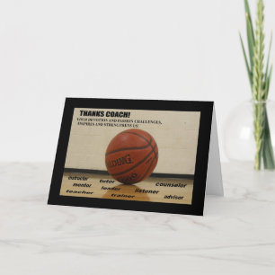 Cartão De Agradecimento Greeting Card "Thank You-COACH" 5x7 w/plain wht en