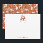 Cartão De Agradecimento Groovy 70s Hippie Peace Orange Bat Mitzvah Persona<br><div class="desc">Groovy 70s Retro Hippie Peace Orange Bat Mitzvah Cartões de agradecimentos Personalizado</div>