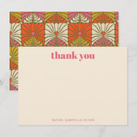Groovy 70s Vintage Cor-de-rosa Laranja Personaliza