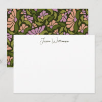 Groovy Botânico Verde-Retro Boho Personalizado