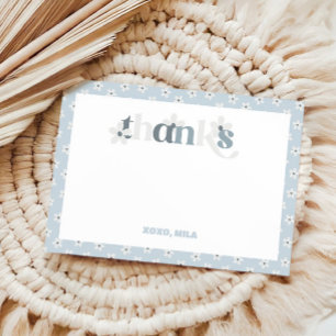 Cartão De Agradecimento Groovy Daisy Modern Boho Birthday
