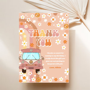 Cartão De Agradecimento Groovy Retro Rainbow Birthday