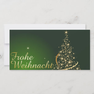 Cartão De Agradecimento Grünes Weihnachtsmočimit goldenem Weihnachtsbaum