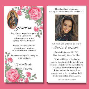 Cartão De Agradecimento Guadalupe Virgem Maria Condolência Funeral Espanho