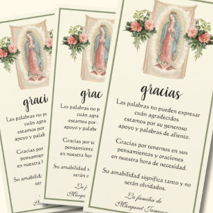 Cartão De Agradecimento Guadalupe Virgem Maria Condolência Funeral Espanho