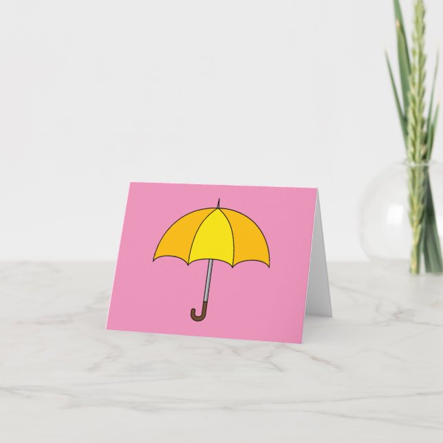 Cartão De Agradecimento Guarda-chuva Amarelo (Frente)