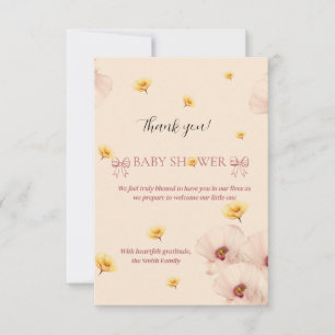 Cartão De Agradecimento Guardanapo de papel com tema floral