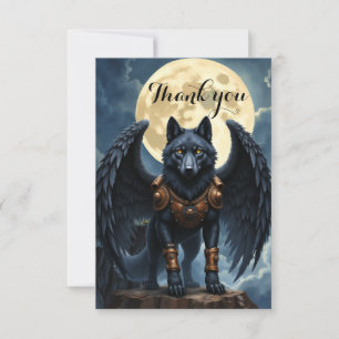 Cartão De Agradecimento Guardião da Lua – O Lobo de Asa Preta.