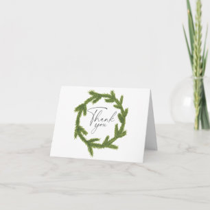 Cartão De Agradecimento Guirlanda de Natal em aquarela elegante inverno