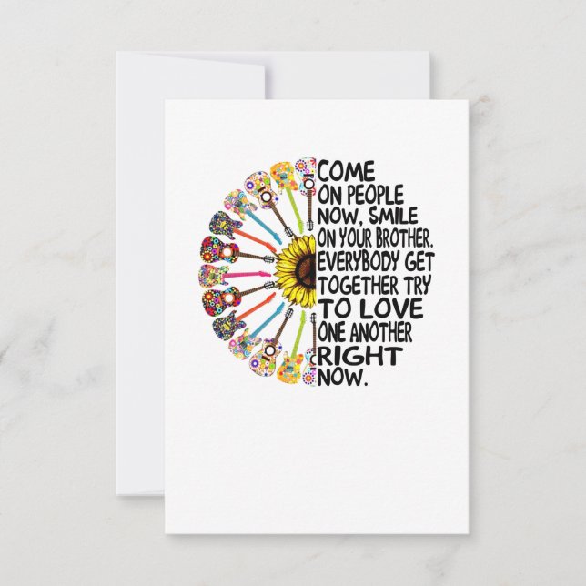 Cartão De Agradecimento Guitar Lover | Presente de Violão Floral Acústico (Frente)