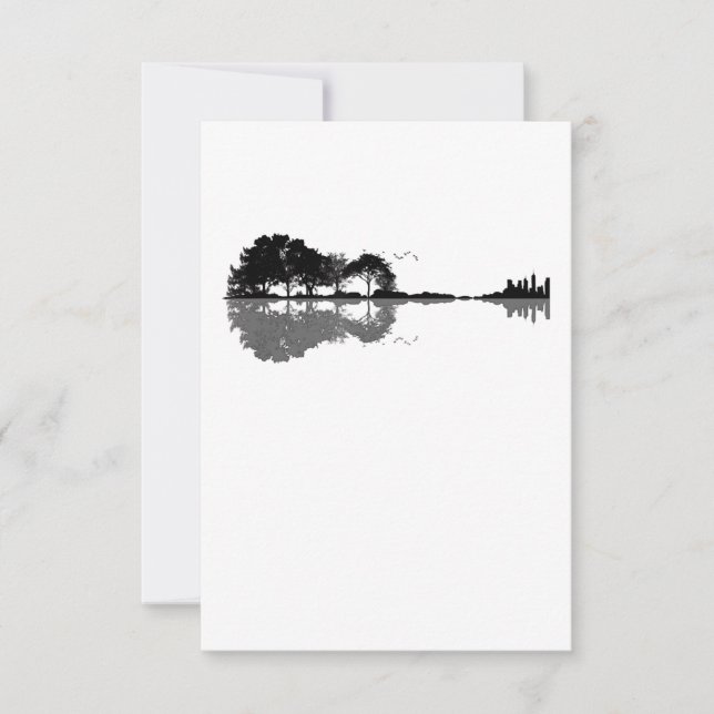 Cartão De Agradecimento Guitarista Acústico Natureza Est Música Bass Guita (Frente)