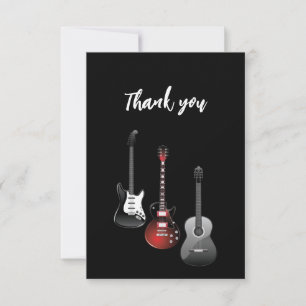 Cartão De Agradecimento Guitarras Elétricas Legais para Música Obrigado